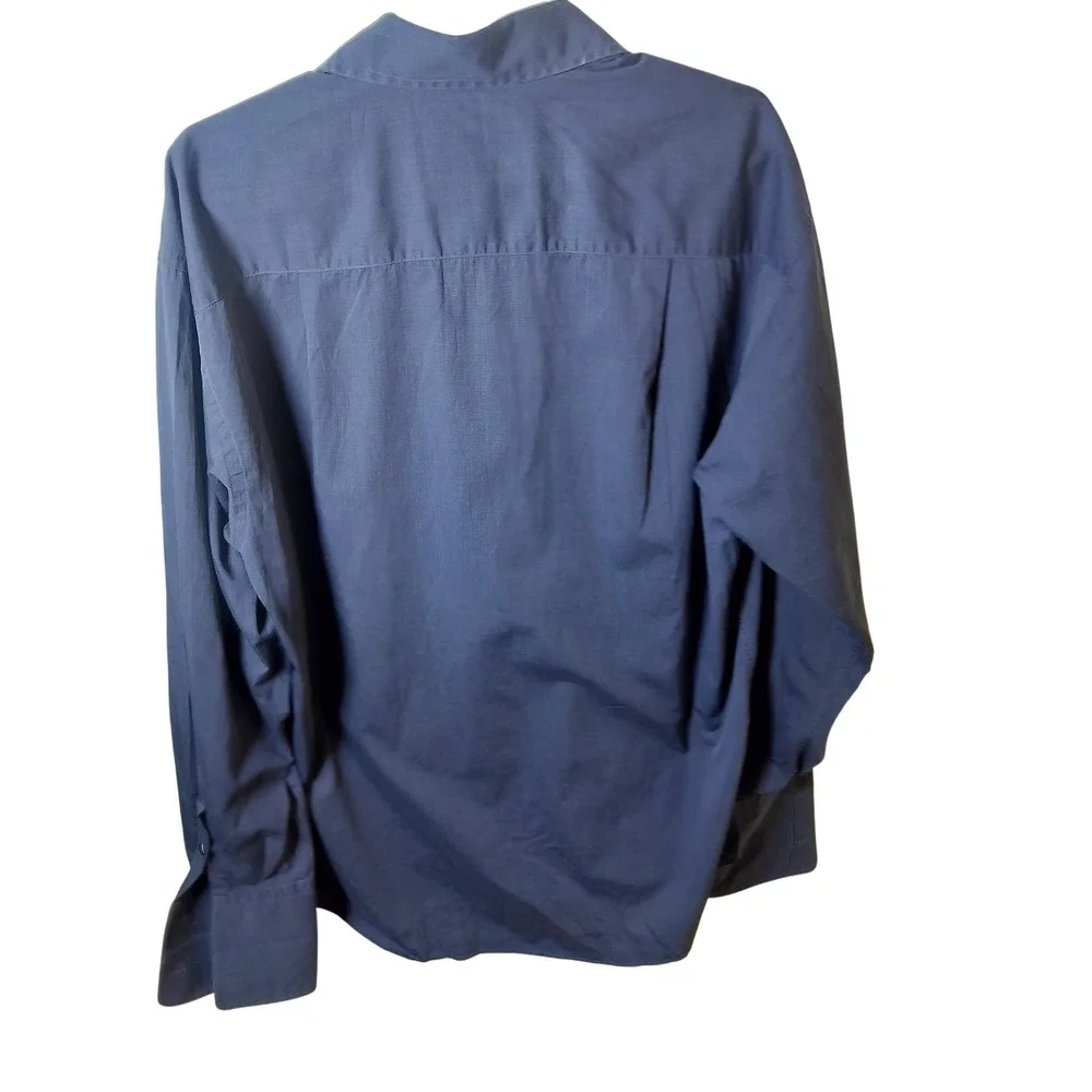 Gucci Mens Long Sleeve Button Down Dress Shirt Slate Blue Grey Size 42 16.5